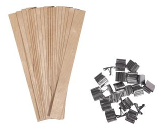 Holzdocht mit Metall-Dochthalter